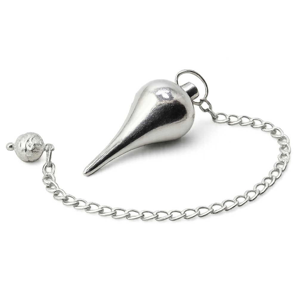 Metal Pendulum Silver Dome Cone Point for Divination