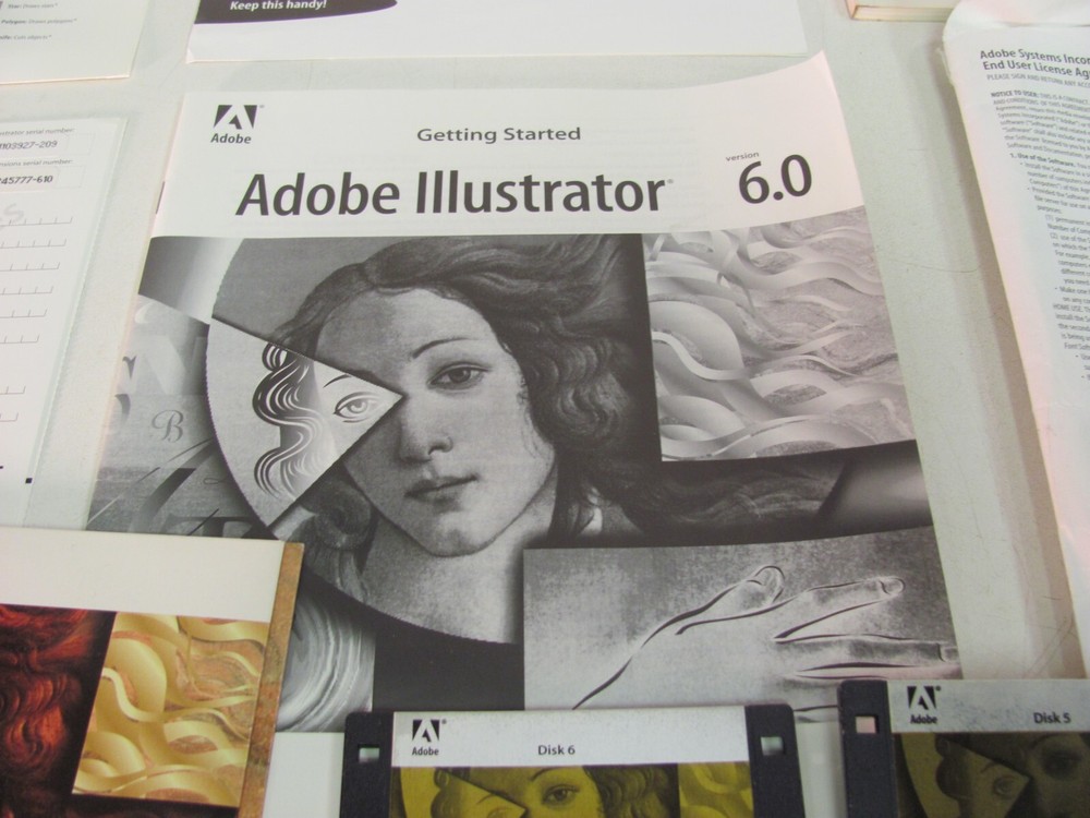 Adobe Illustrator 6.0 Macintosh Mac Manuals and Software - CDs & Floppy Discs