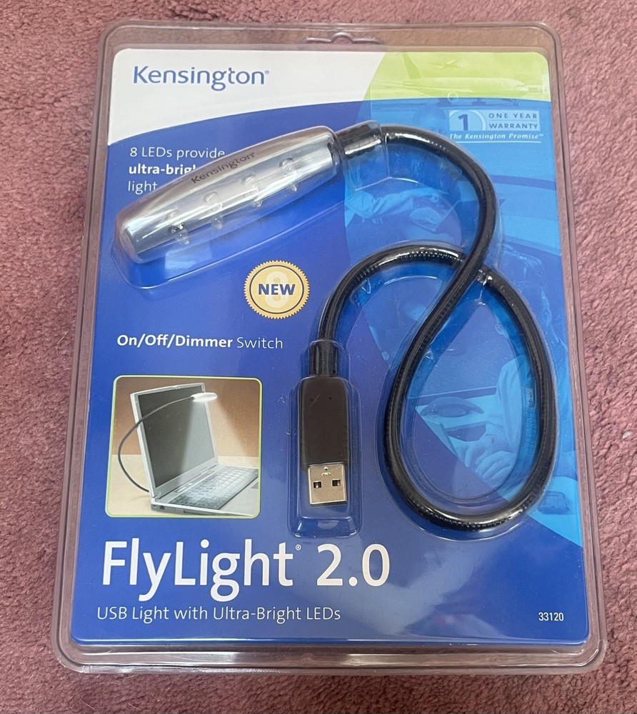 KENSINGTON FLYLIGHT  2.0 USB NOTEBOOK /LAPTOP LIGHT USB LIGHT  NEW CONDITION 
