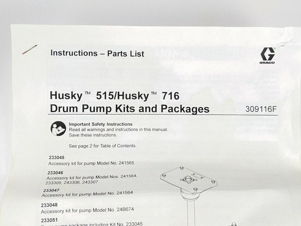 Graco Pump Bung Base 233073 *NEW*