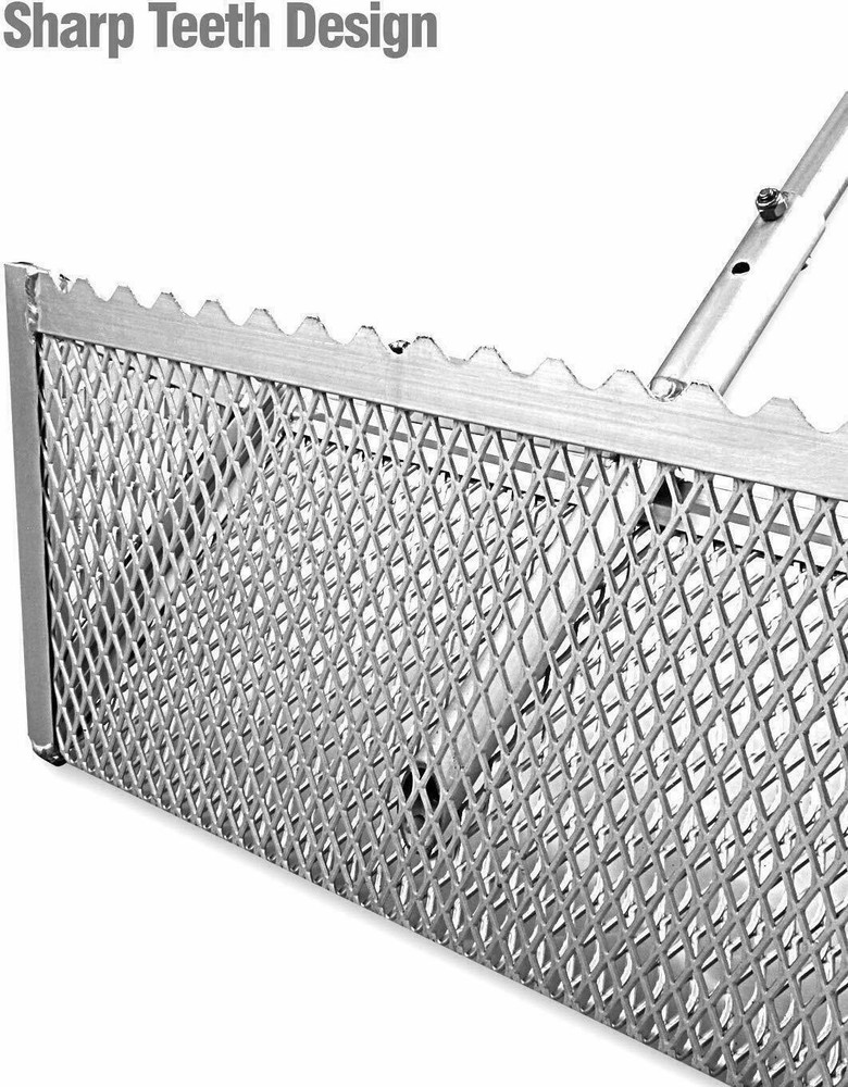 Sand Flea Rake , 52-inch Curved Handle ,16-inch Sharp Teeth Basket