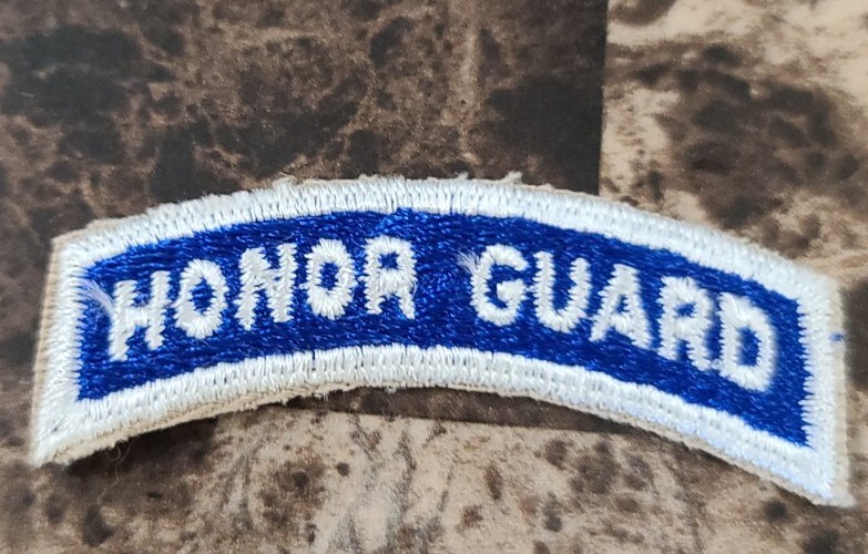 VINTAGE 2 1/2" Blue & White Honnor Guard Tab-Cut EDGE-Patch-Uniform