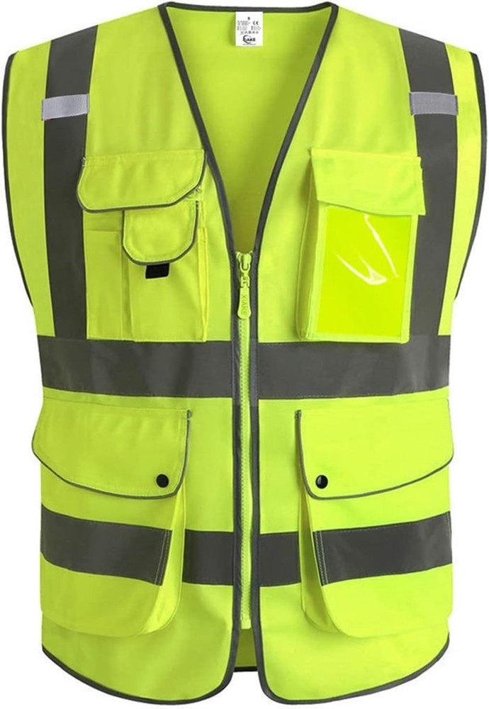 High Visibility Class 2 Safety Vest - 9 Multi-Function Pockets for Professionals