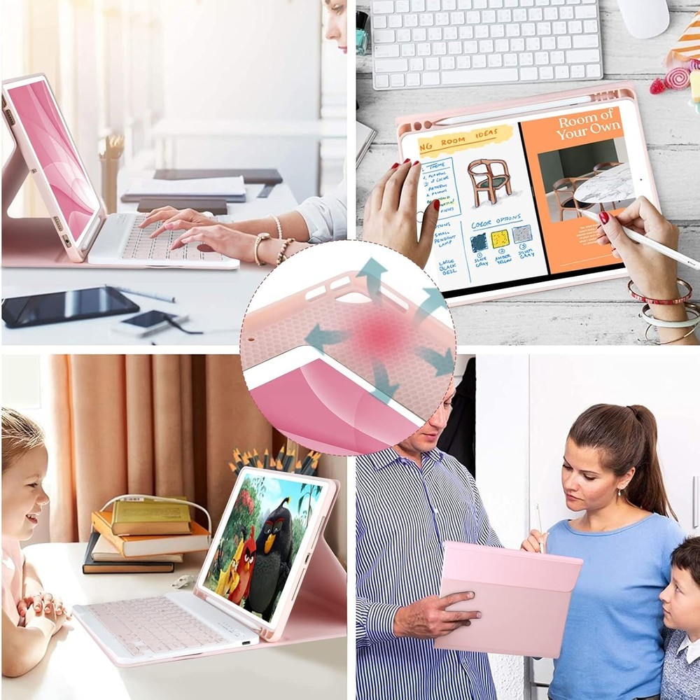 Keyboard Case for Ipad 10.2" 9Th 8Th 7Th Generation, with Detachable Bluetooth a