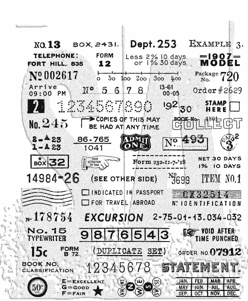Tim Holtz Cling Stamps 7"X8.5"-Tidbits