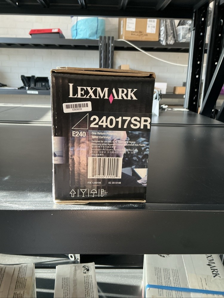 Genuine LEXMARK TONER 24017SR ORIGINAL RETURN PROGRAM BLACK EB0839/38