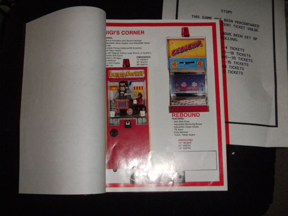 LUGIS CORNER    arcade video game manual