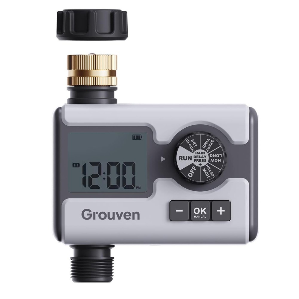 Programmable Garden Water Timer with Rain Delay & Manual/Auto Irrigation