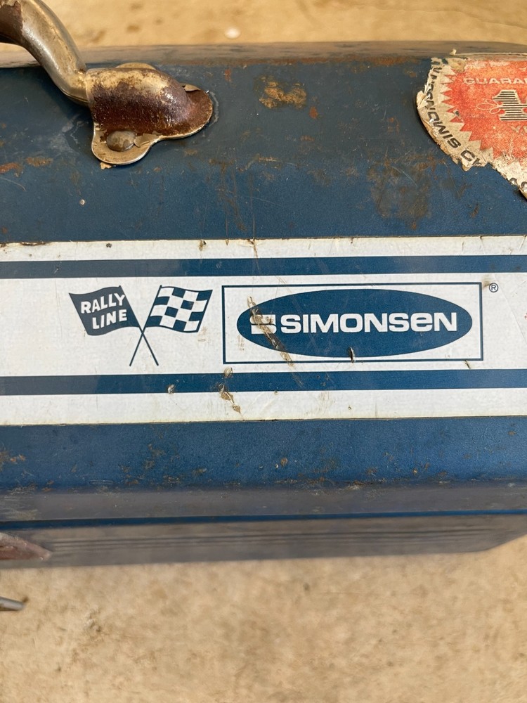 Rare Simonsen Rally Line Tool Box Blue with Red Tray