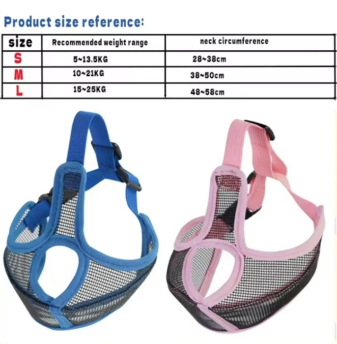 Dog Muzzle Breathable Mesh And Durable Pet Muzzle With Adjustable Loop And Soft
