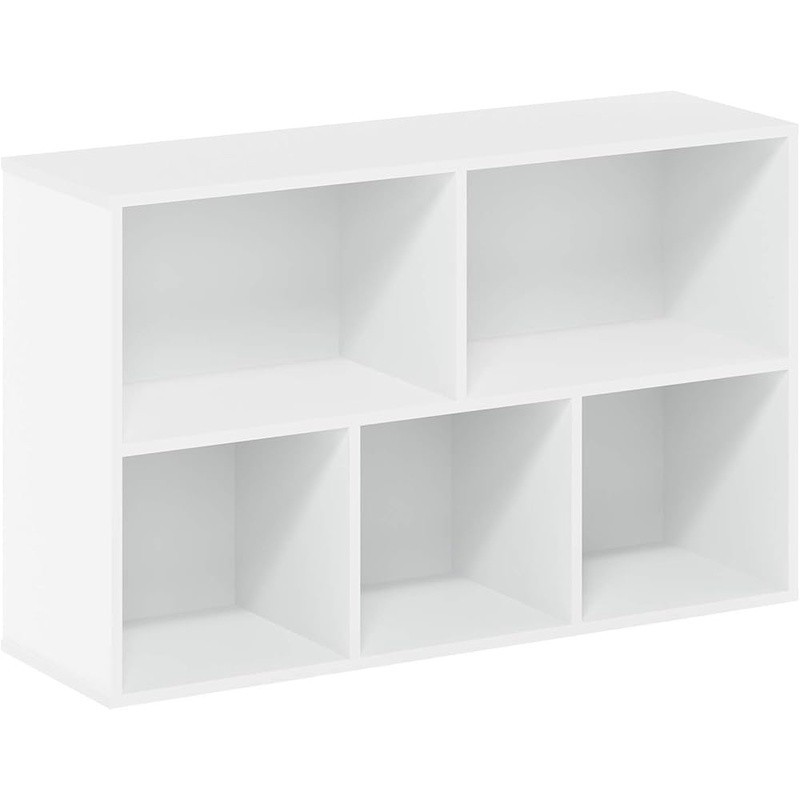 Modern 5 Cube Bookshelf Sturdy Engineered Wood Storage Unit Home Office New