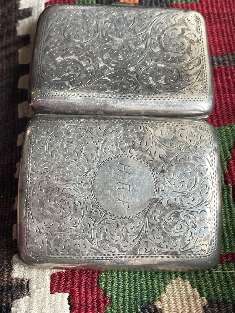 silver cigarette case 67g Willian Henry Sparrow 1909 not scrap