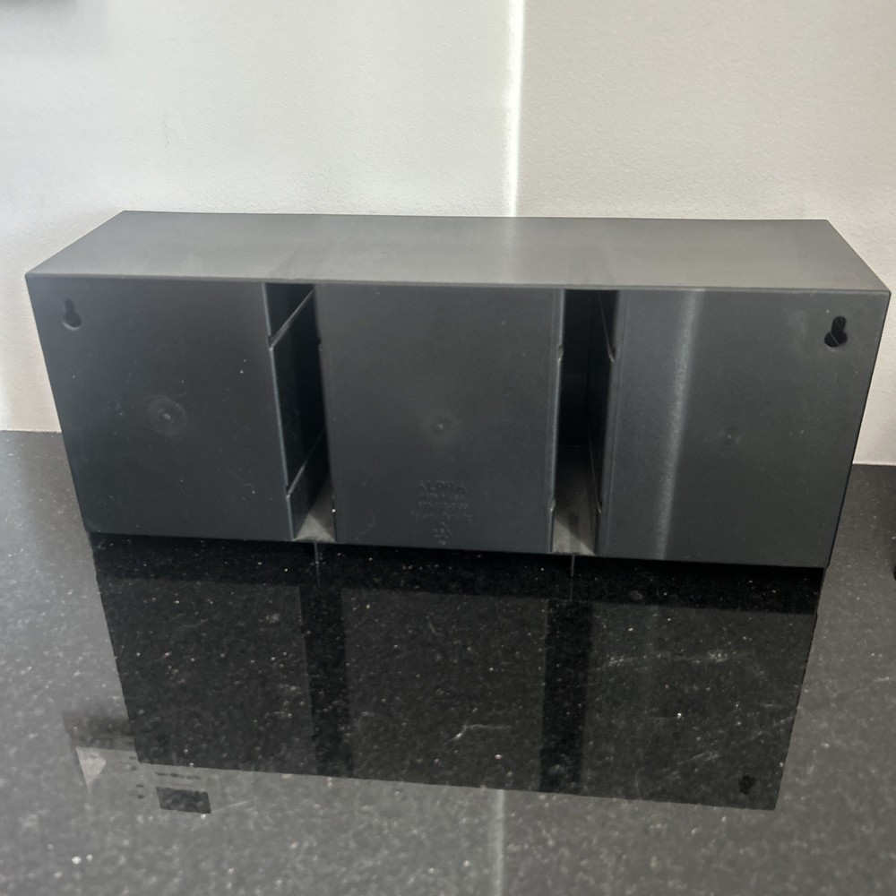 Alpha 36 CD 3 Compartment CD Holder Shelf Tower Wall Mount Storage Black Plastic