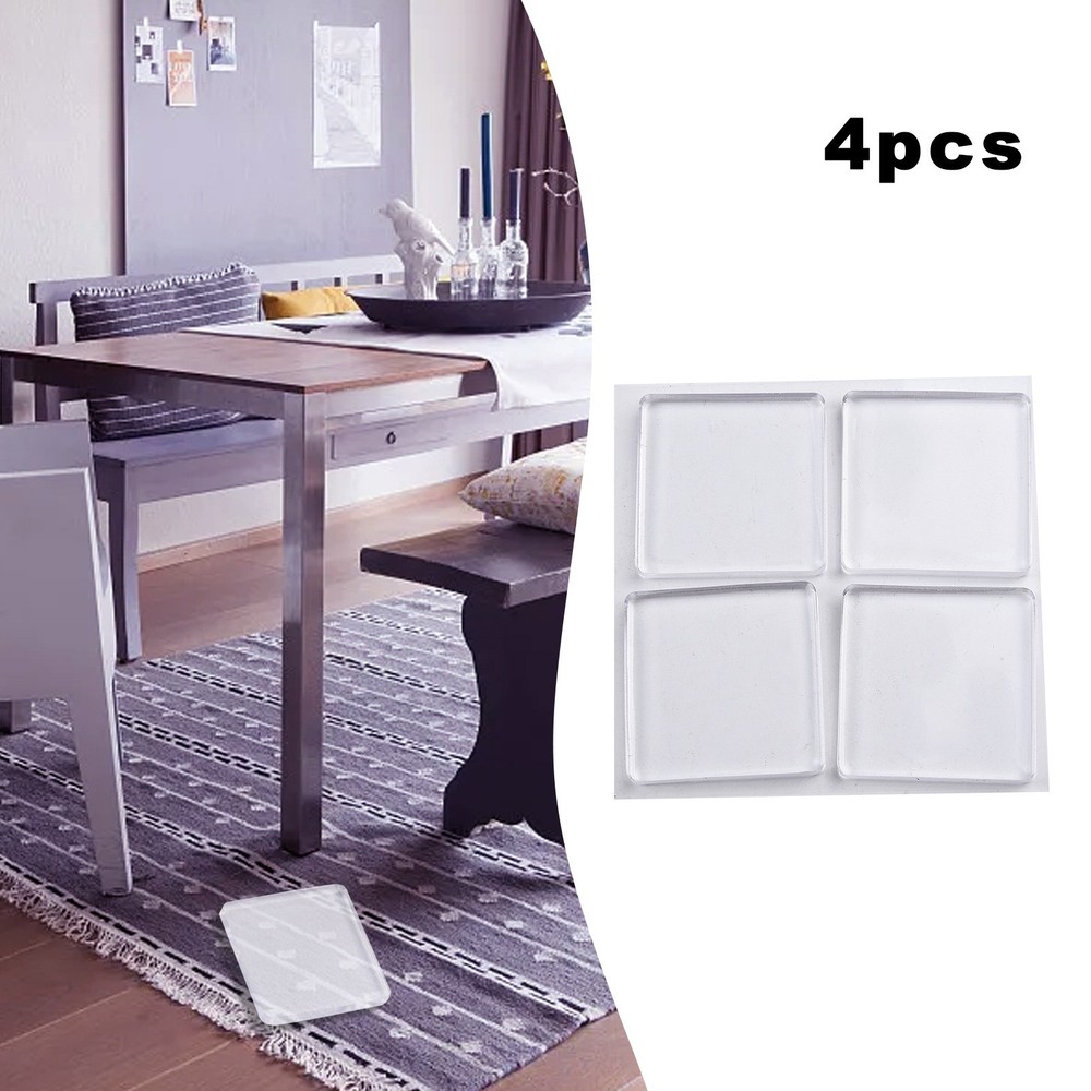 Washing Machine Pad Mat Set Transparent Silicone 4pcs for Shock Absorption
