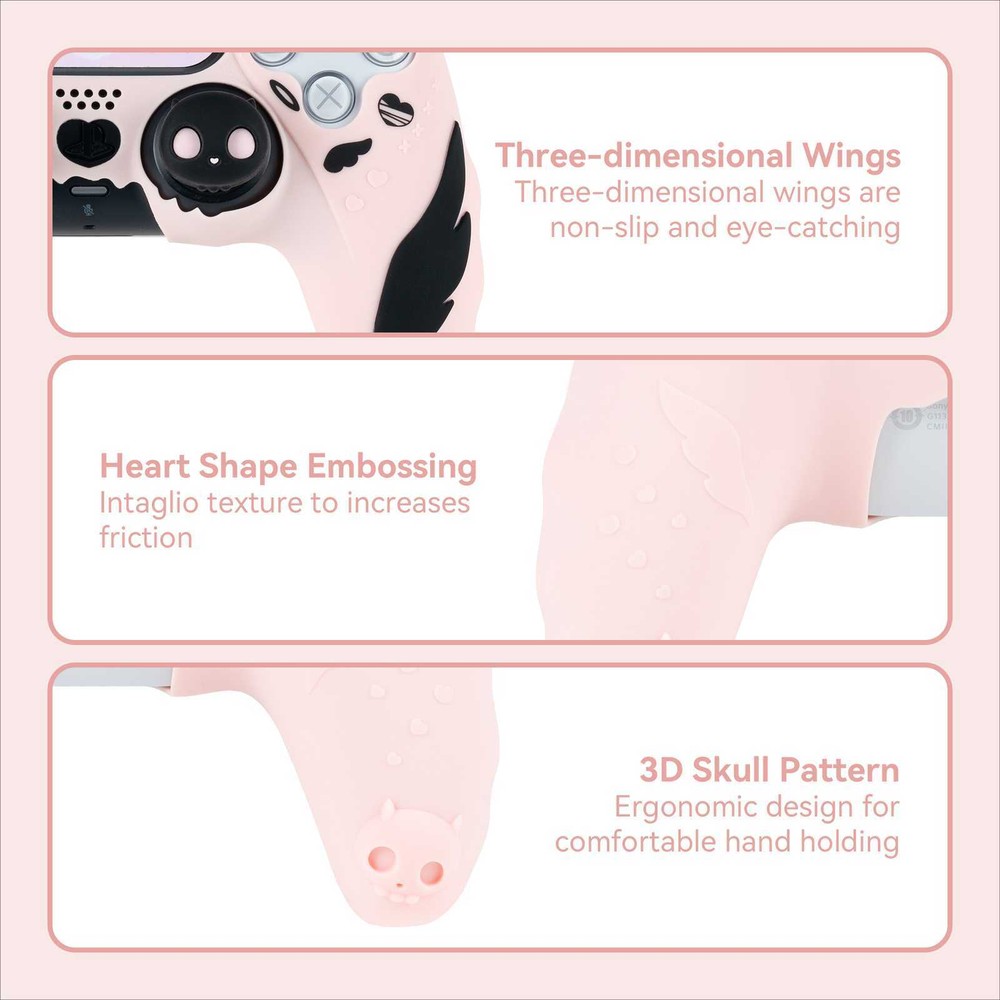 GeekShare Skull Protective Case Cover for PS5 Controller Silicone Shell Skin