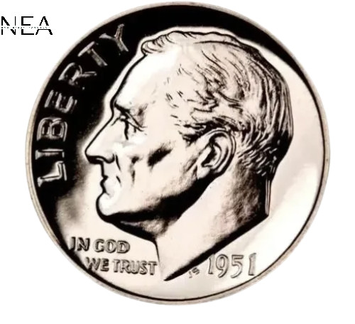 1951 Roosevelt Dime ~ Gem Proof ~ 90% Silver