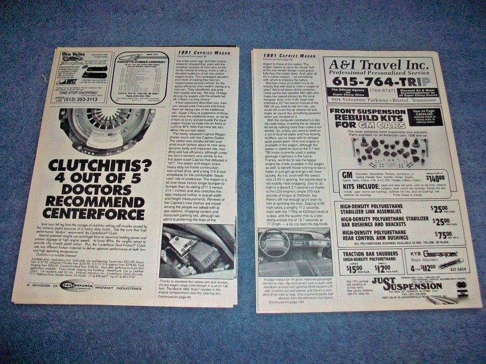 1991 Chevy Carpice Station Wagon Vintage Road Test Info Article