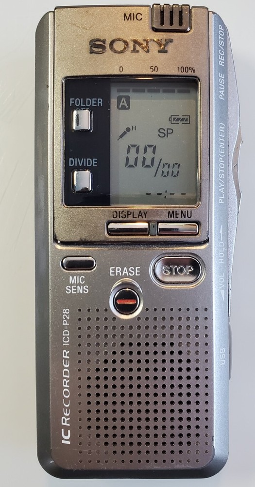 Sony Digital Recorder ICD-P28 Handheld TESTED WORKING