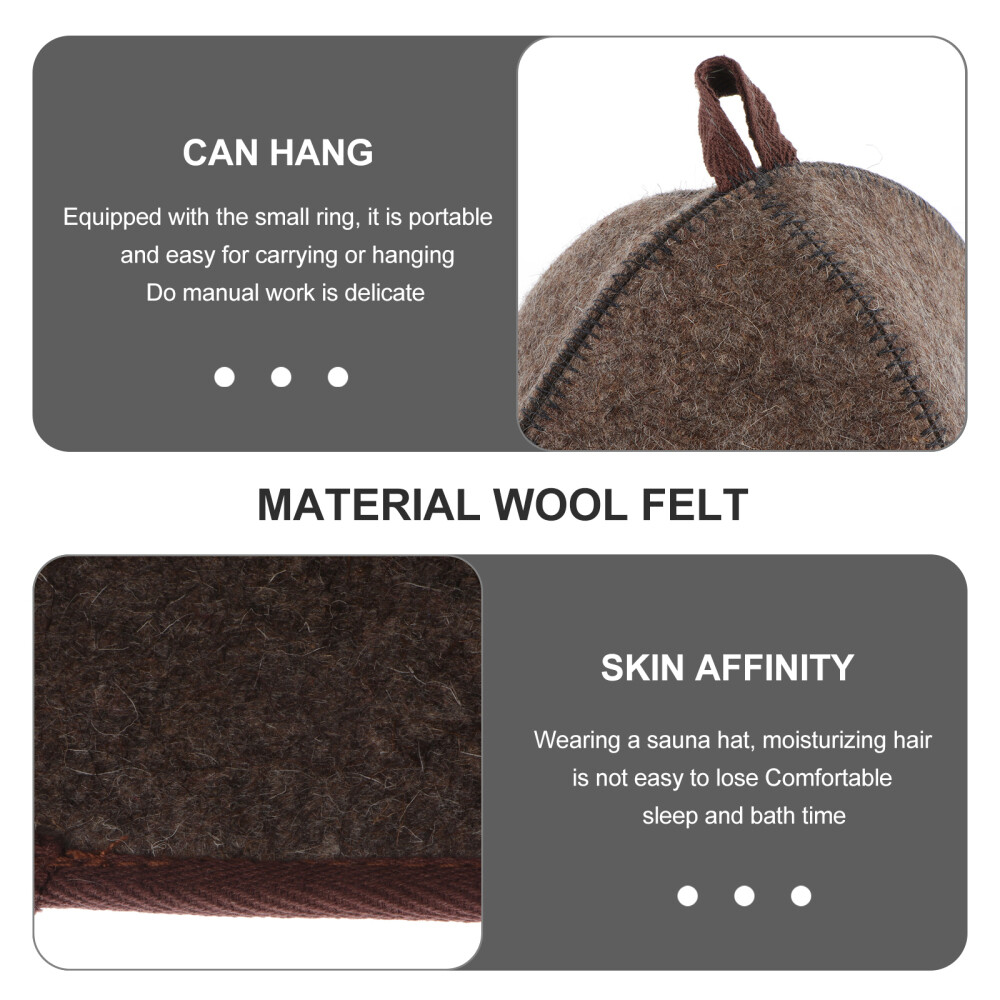 Thickened Sauna Hat Wool Felt Hat Bathing Hat Sauna Hat Water Absorption Hat New