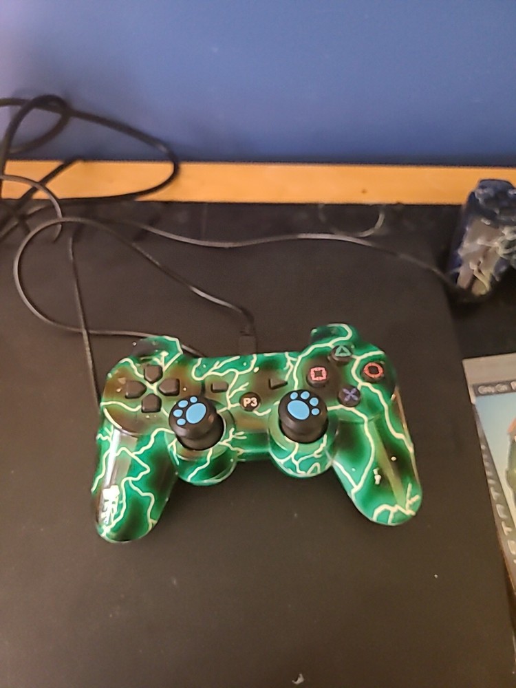 Ps3 Slim And Controller With Charging Cable