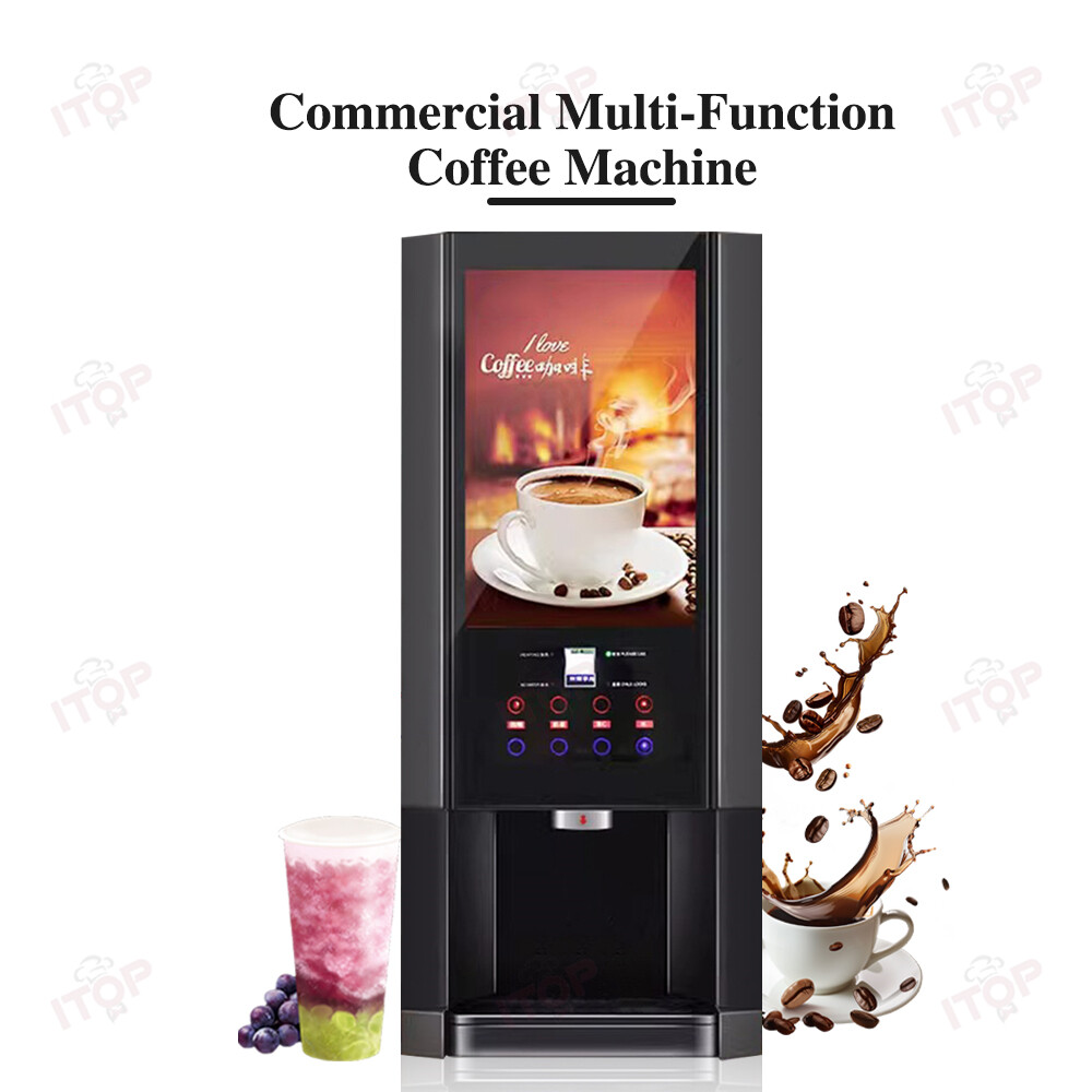 Multi-Function Commercial Coffee Machine Hot Cold Instant Coffee Maker 110V/220V
