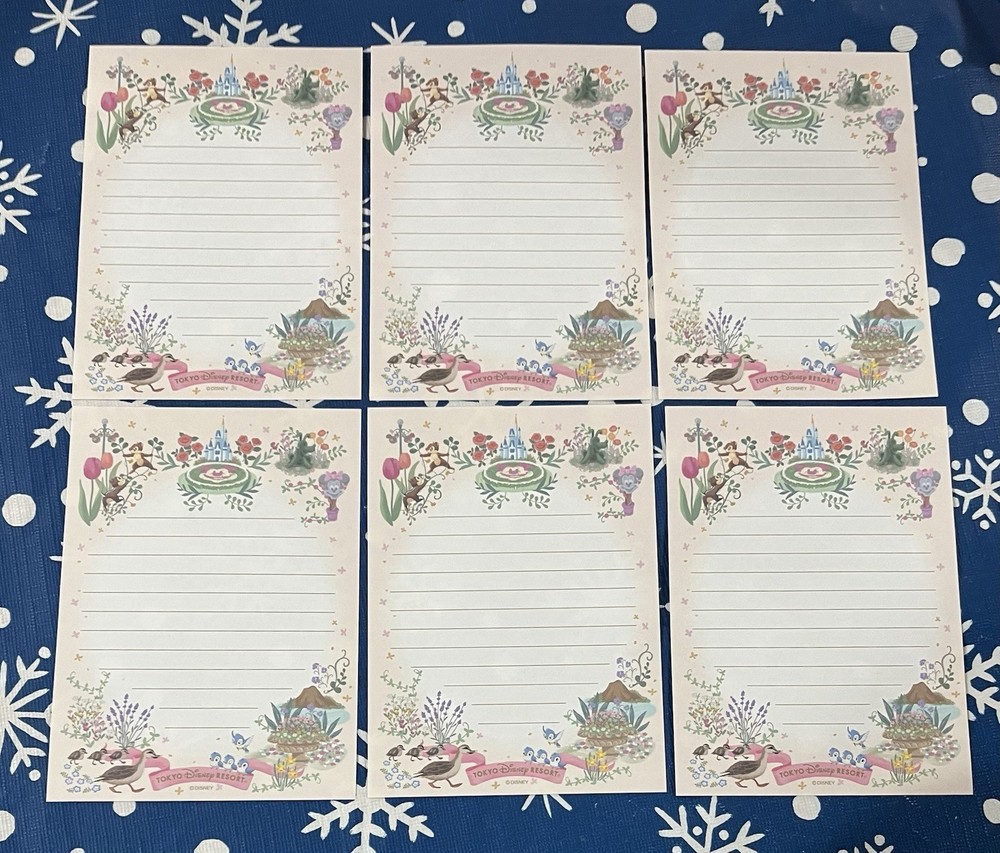 Tokyo Disneyland Springtime Looseleaf Stationery- 6 Sheets