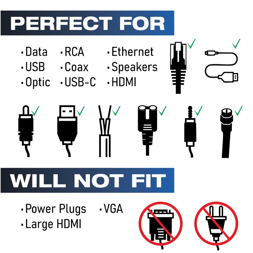 1.5" Cable Pass Through Port Spring Lock - White - Construct Pro Speedy’Z