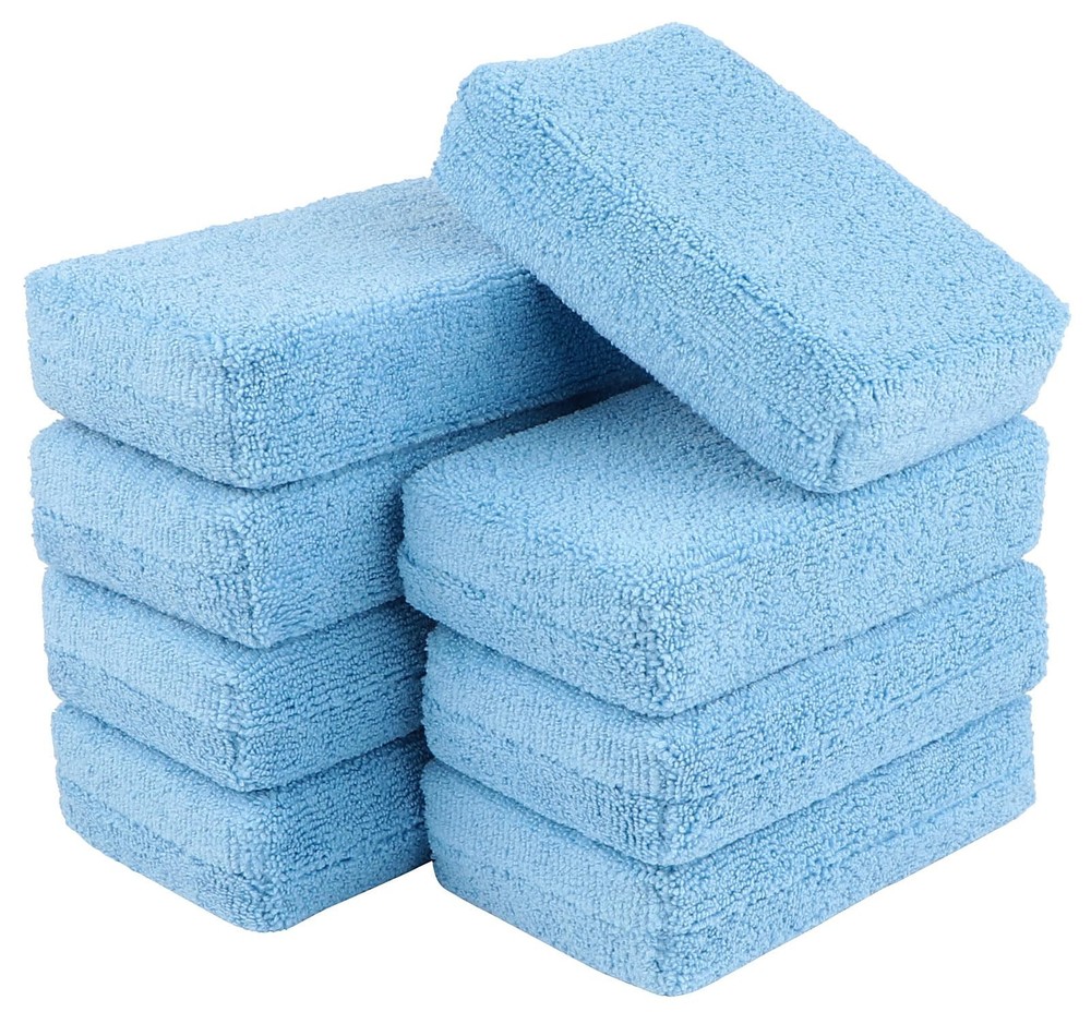 AIDEA Microfiber Applicator Pad-8Pack, Car Wash Sponge, Premium Microfiber