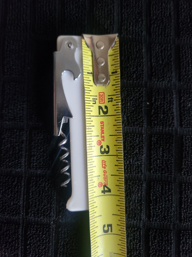 Waiter Corkscrew • Bottle Opener • Knife Combo • White Plastic