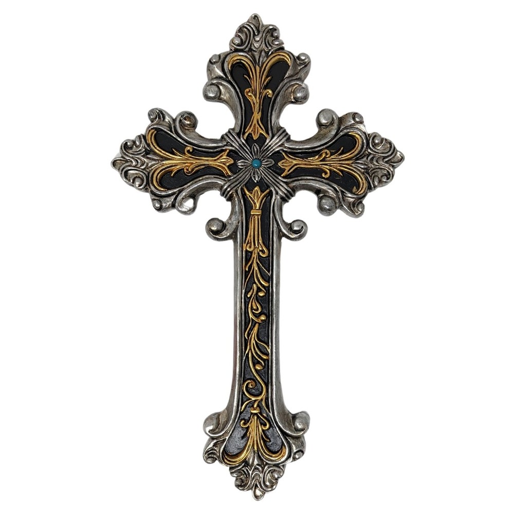 Rustic Tabletop Resin Cross - Driftwood Design with Three Crosses