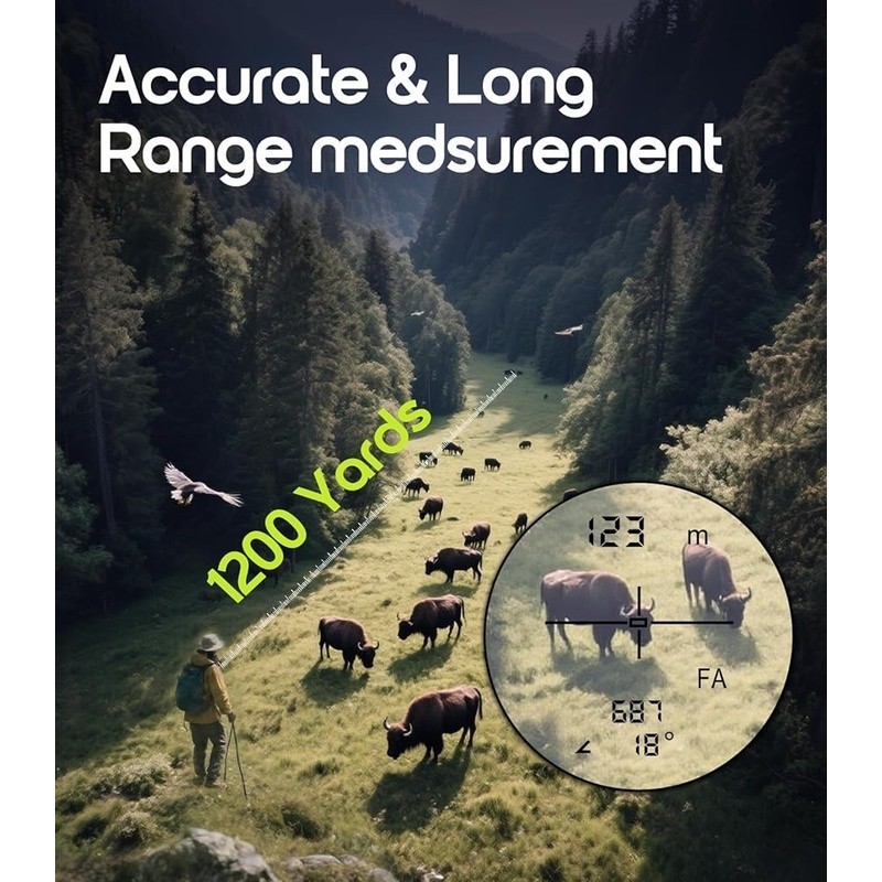 Laser Rangefinder 1200 Yards Fast Accurate Multi-Functional Hunting Tool Hunter