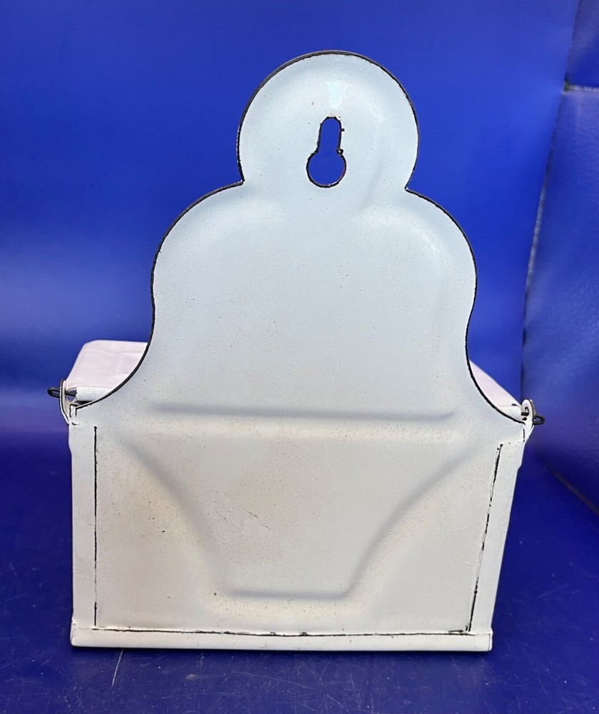 Antique White Enamel Matches Box