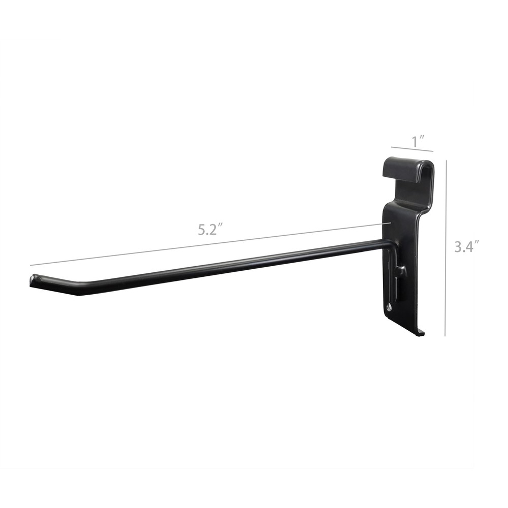 10-Pack 6" Black Gridwall Hooks, Strong and Stylish Hanging Solution