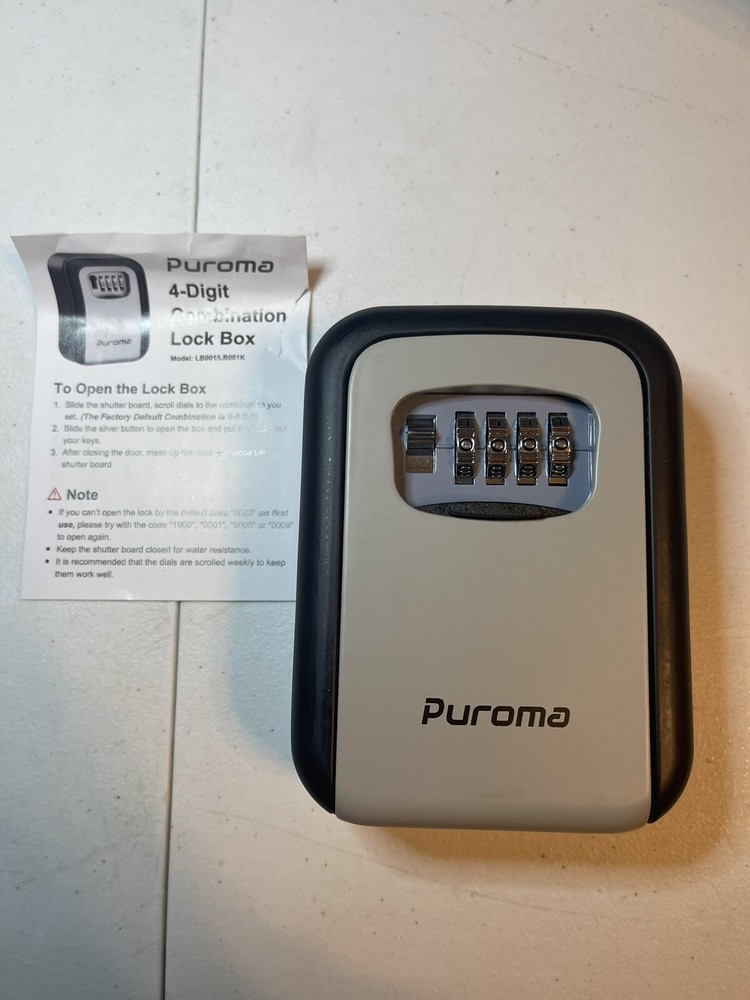 Puroma Key Lock Box Resettable 4-Digit Combination Lockbox...