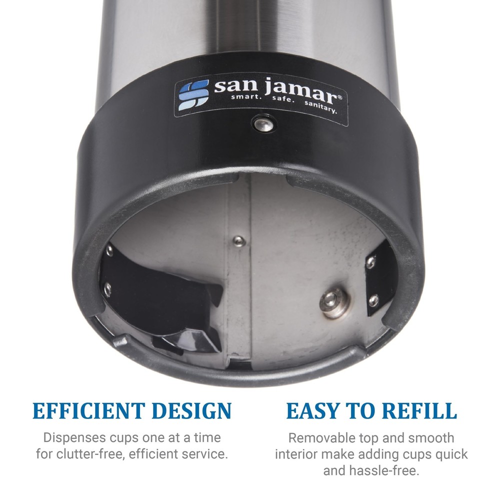 San Jamar Pull-Type Cup Dispenser 32-46 Oz. Cups for Restaurants, Home, and O...