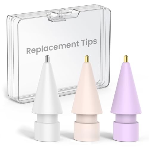 3 Pack Replacement Tips Compatible with Apple Pencil White Pink Lavender