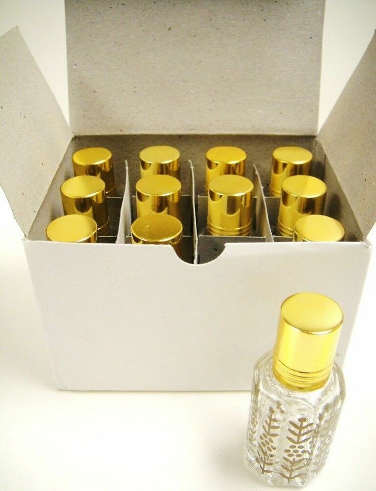 144 Pcs,12ml Printed leaf Design Bottle with Deep Stick Applicator and Gold Cap