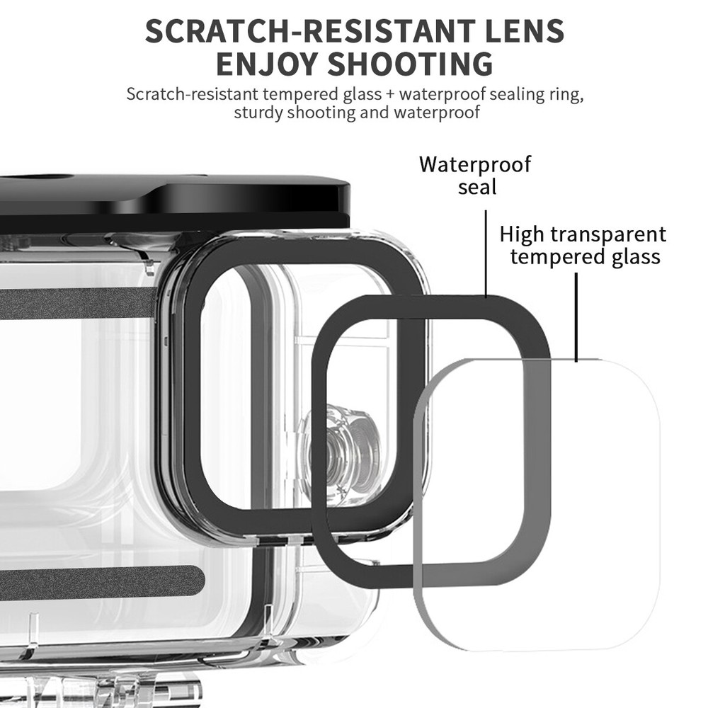 Waterproof Case for GoPro Hero 8 Black Protective Underwater Dive Housing Shell