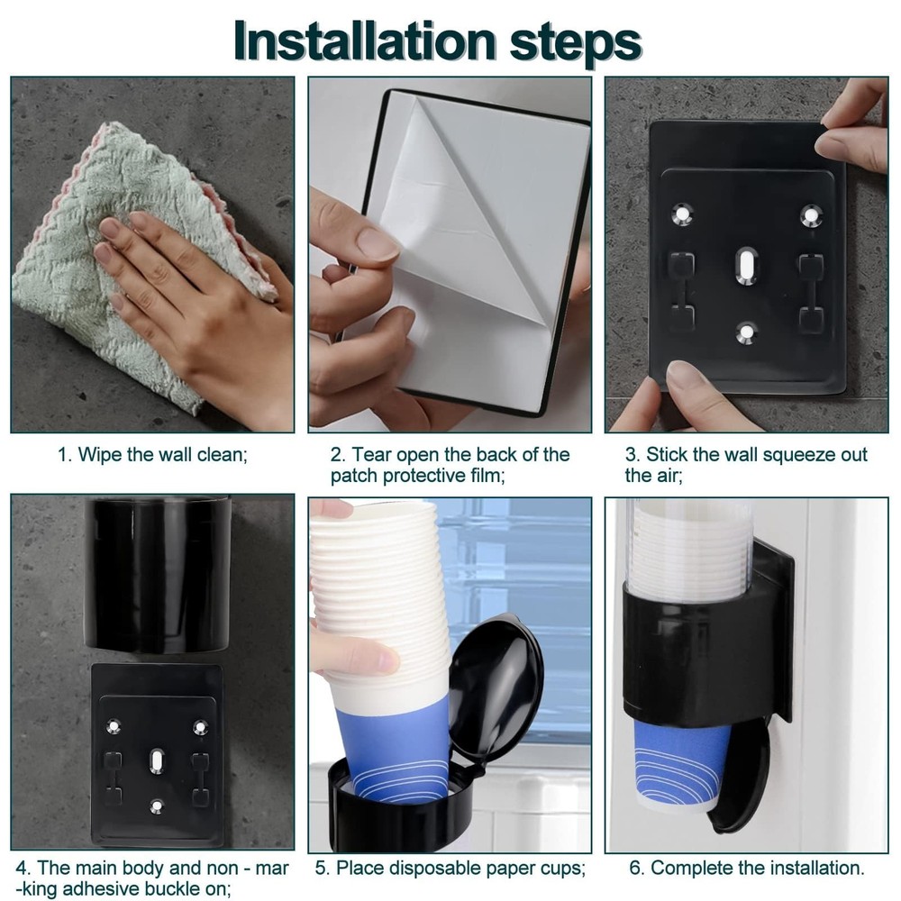 Cup Dispenser, Water Cooler Pull Type Cup Holder Fits 5oz - 7oz Cone or Flat ...