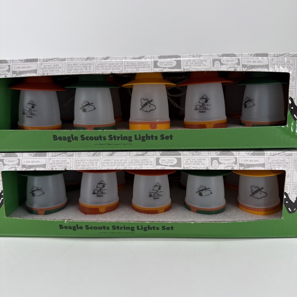 Peanuts Beagle Scouts Mini Lantern 10-piece String Light Set New Set Of 2