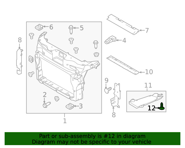 Genuine Ford Radiator Support Splash Shield Rivet BB5Z00817A