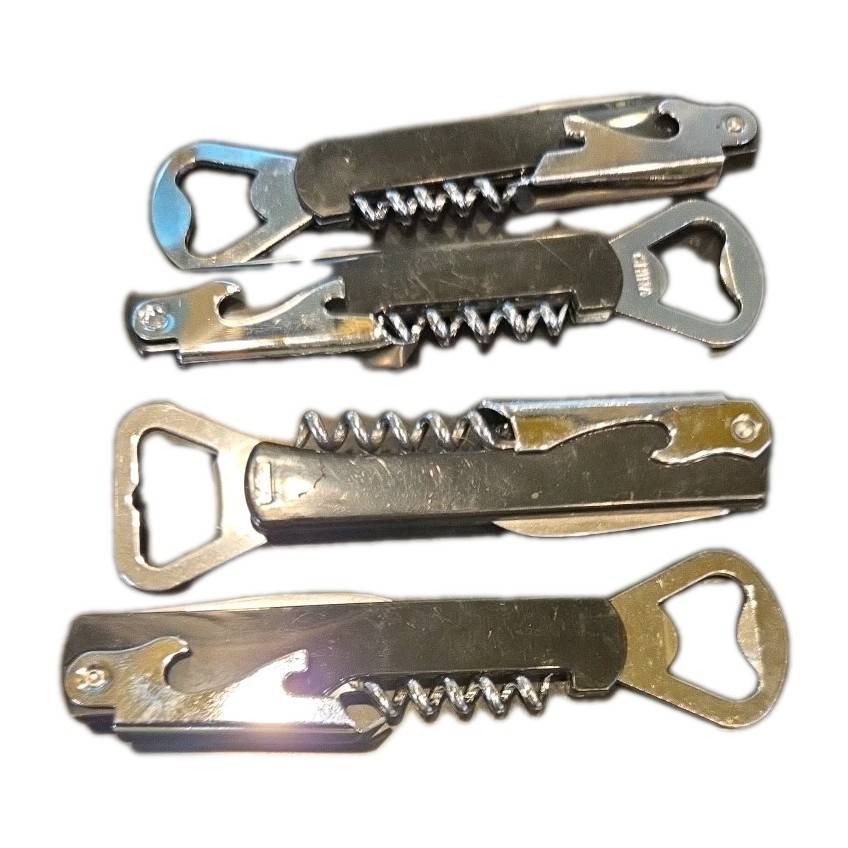 4x Waiter's Friend Corkscrews Wine Bottle Openers & Cutters, Stainless Steel