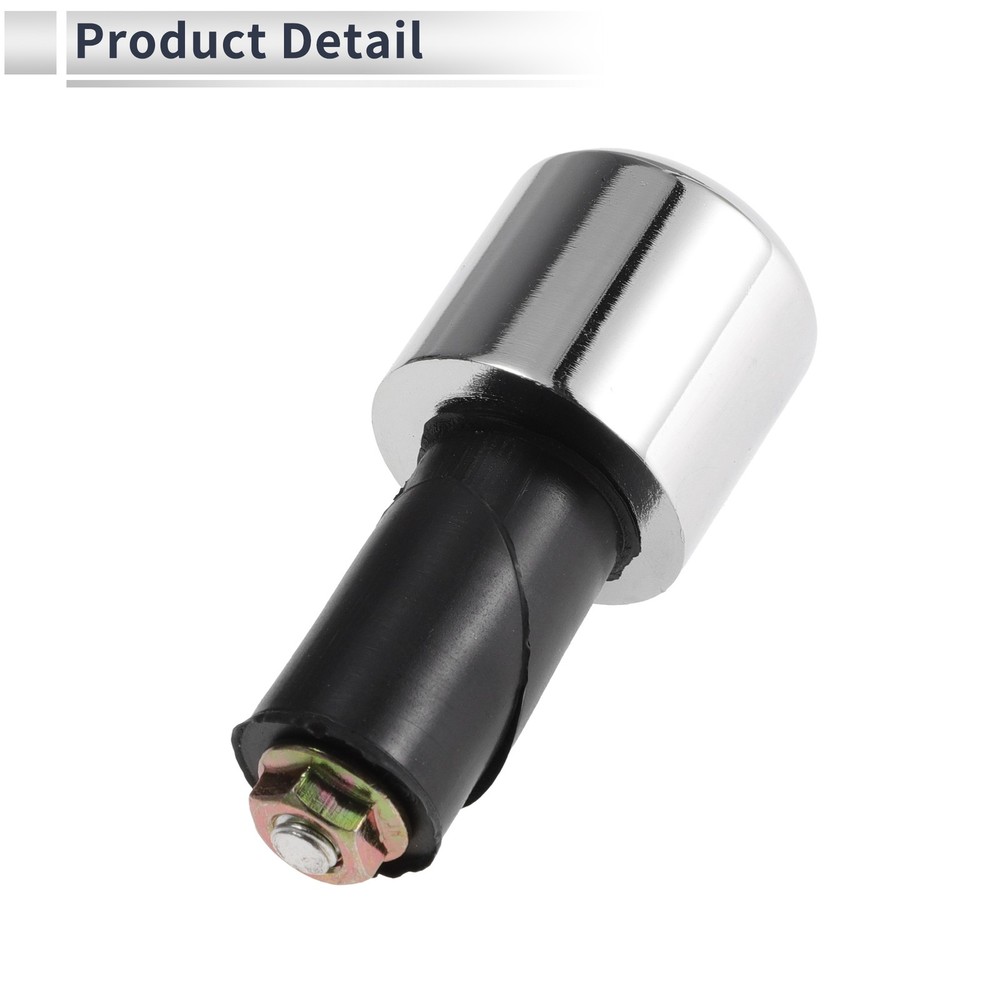 Iron Rubber Motorcycle Handlebar Grip End Plug for Honda CB500 Silver Tone