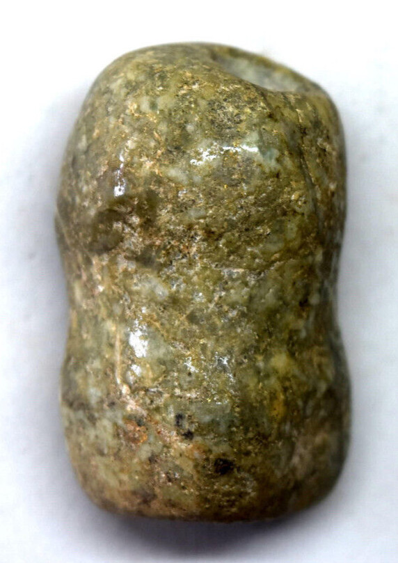 Large Ancient Pre Columbian Jade Bead 41X25mm