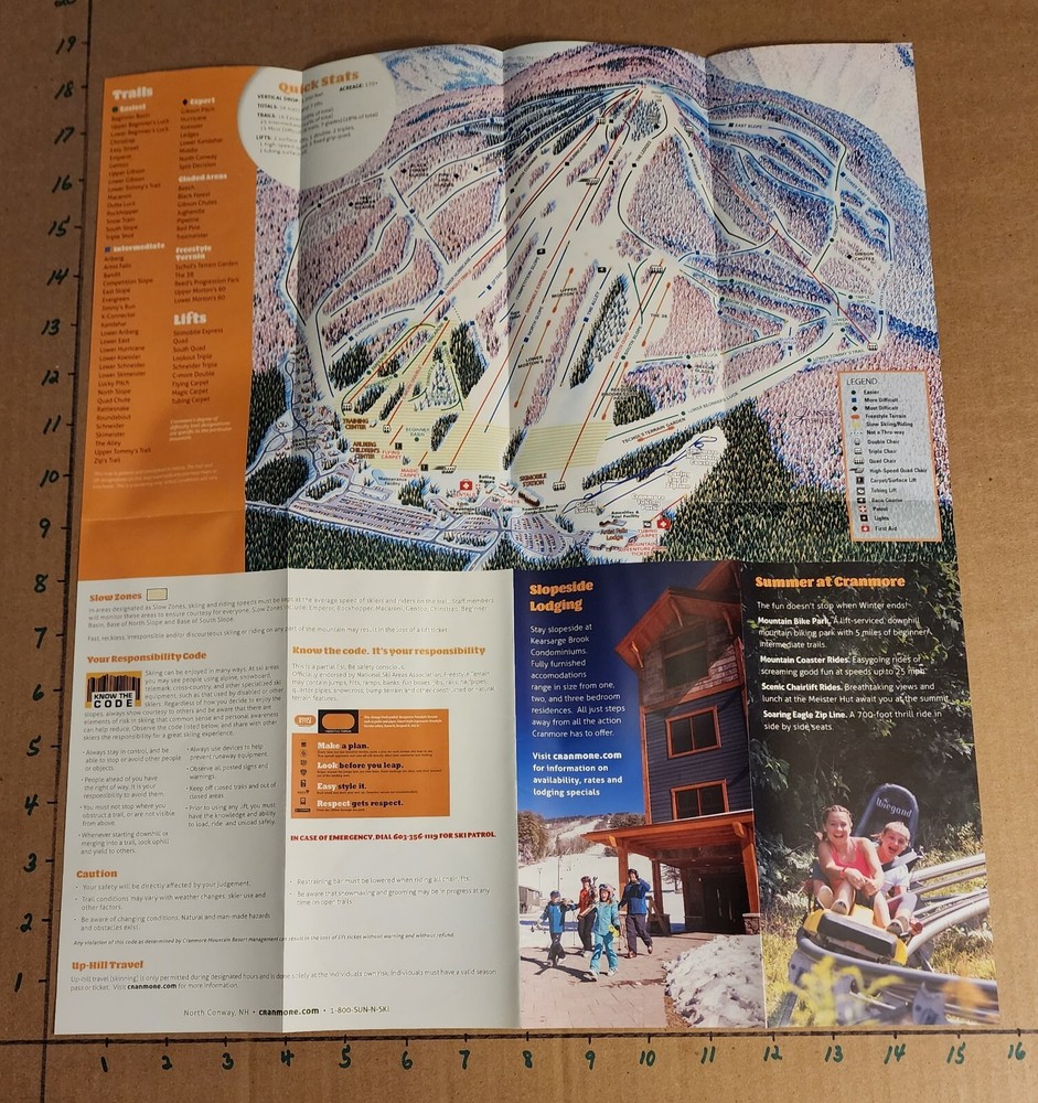 1960'S CRANMORE SKIMOBILE TRAIL MAP BROCHURES(2 DIFF.) PLUS 4 CURRENT TRAIL MAPS