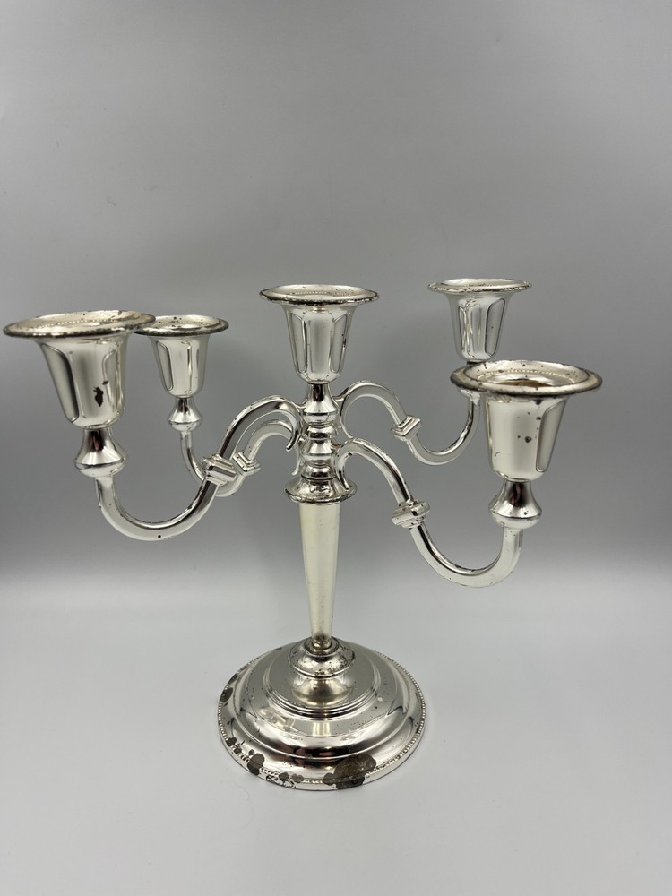 Vintage Silver Plated Candelabra, 23cm tall.
