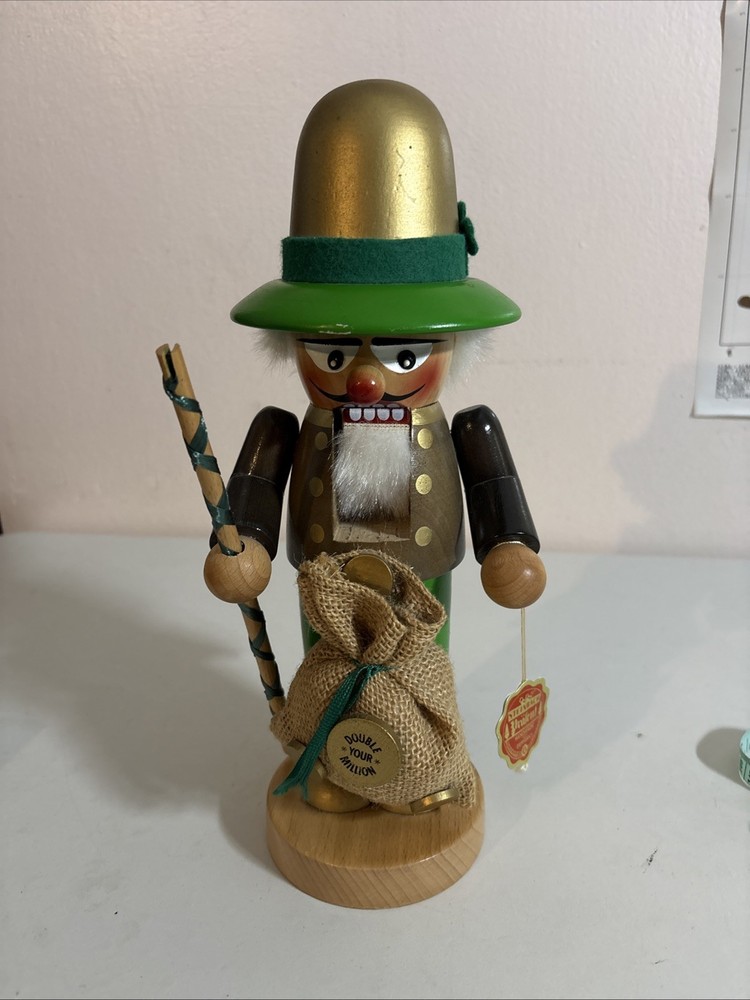 Steinbach Chubby St Patrick Nutcracker 12" Tall MISSING CLOVER VGUC