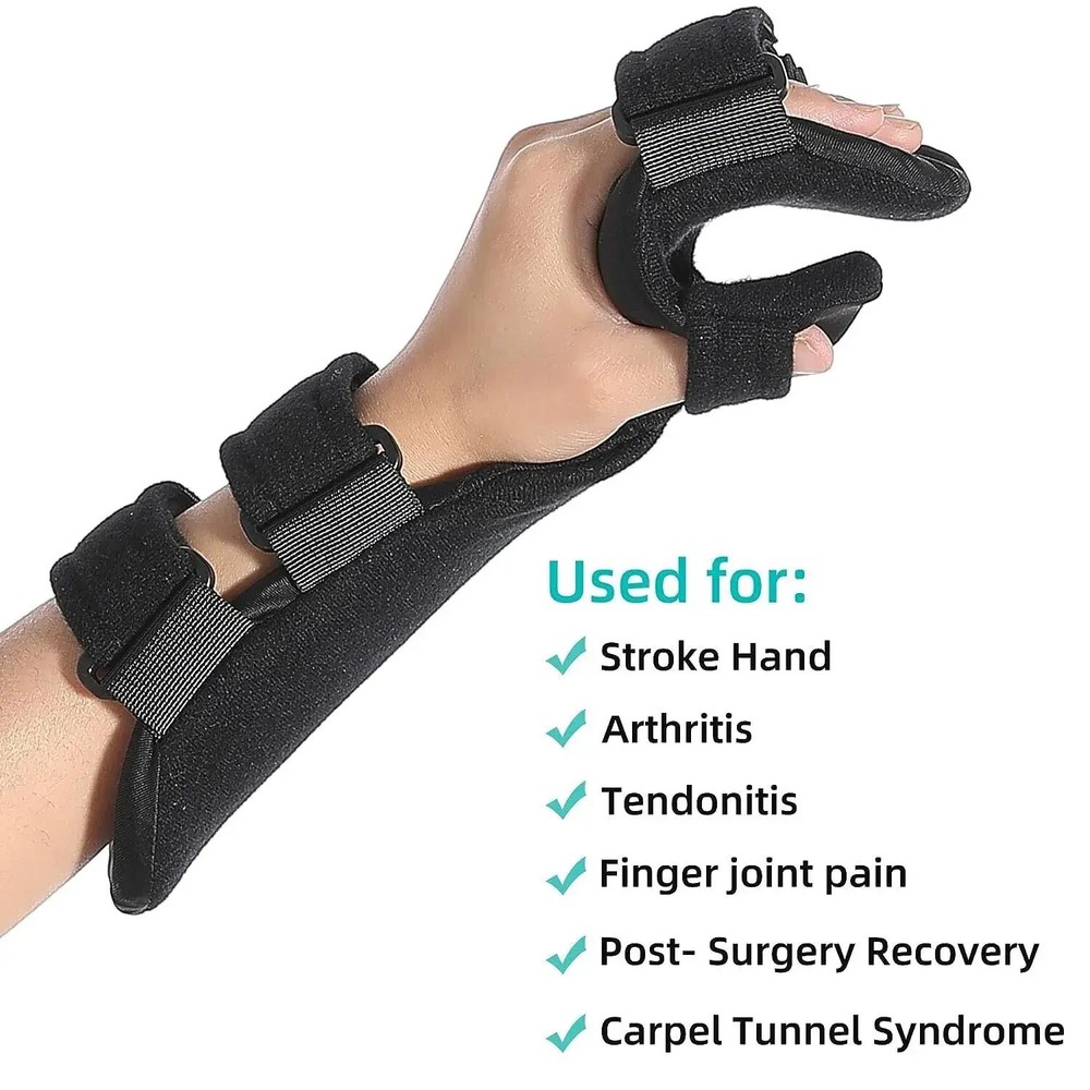 Adjustable Wrist Hand Splint Support Brace Immobilizer For Comfort, Black, S/M/L