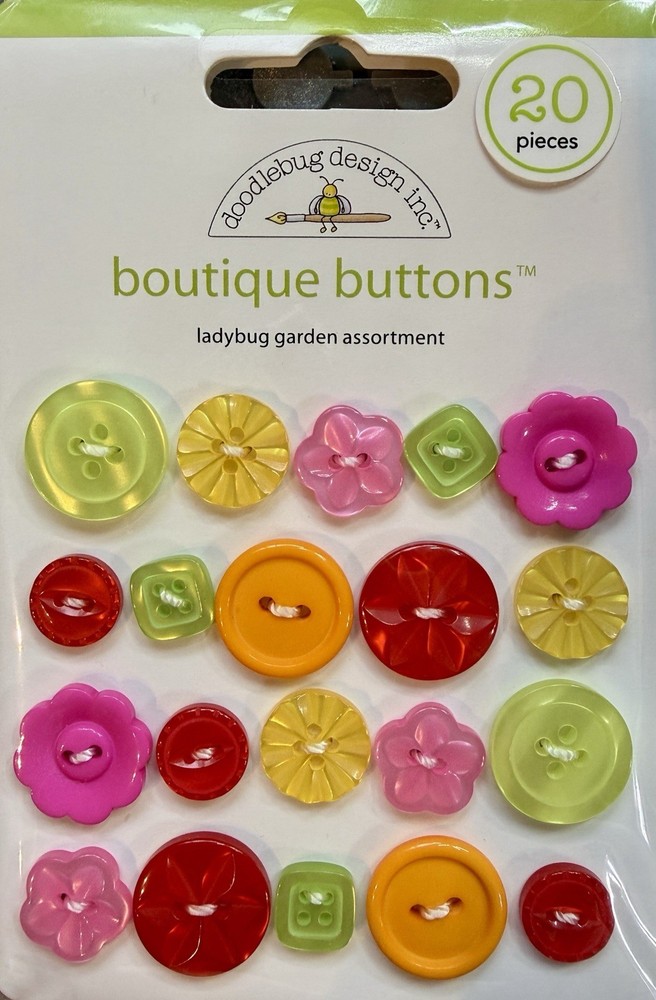 Doodlebug Boutique Buttons Ladybug Garden Assortment