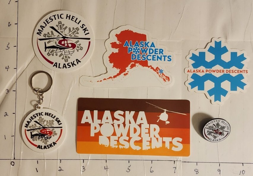 ALASKA HELI SKIING COLLECTABLES (6 ITEMS) SEE DESCRIPTION